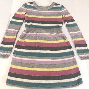 Gymboree Girls’ Cotton Multi-Color Metallic Striped Sweater Dress, Sz L(10-12)